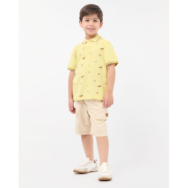 Polo Cuello Camisa Niño Gino Amarillo Arona