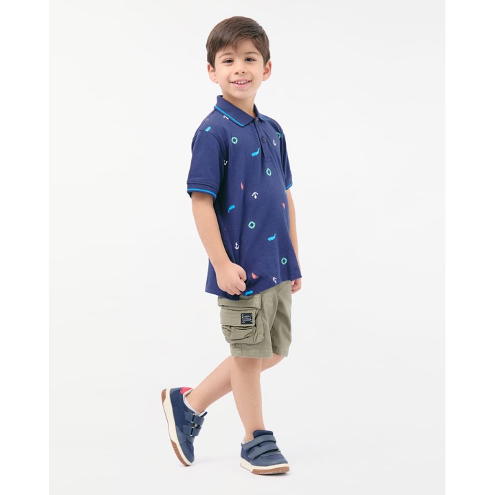 Polo Cuello Camisa Niño Gino Azul Atlántico