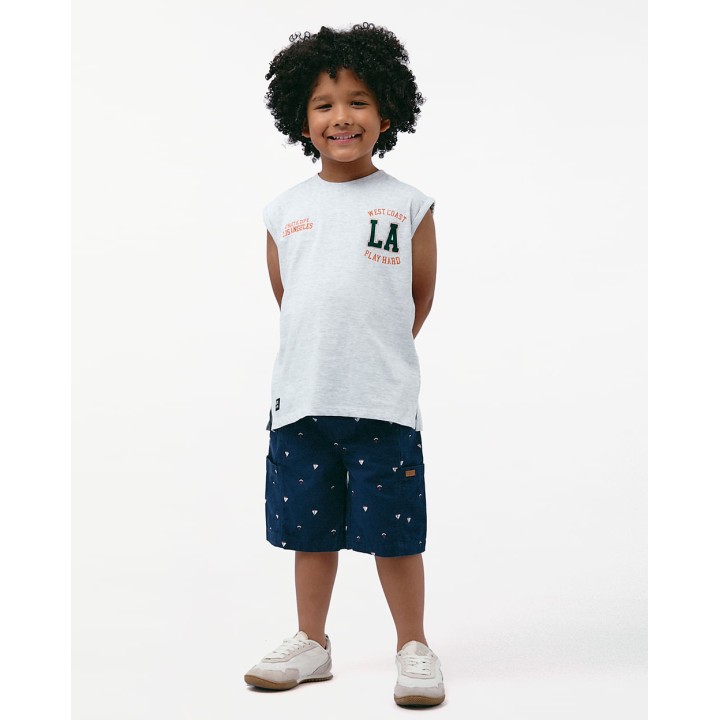 Bermuda Niño Piero Print Azul Atlántico