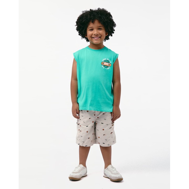 Bermuda Niño Piero Print Beige Botanico