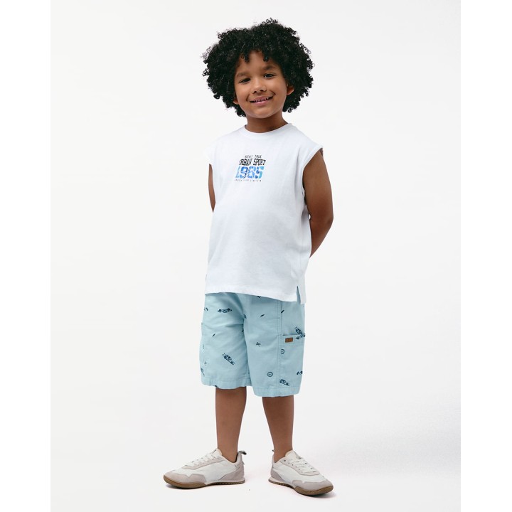 Bermuda Niño Piero Print Celeste Royal