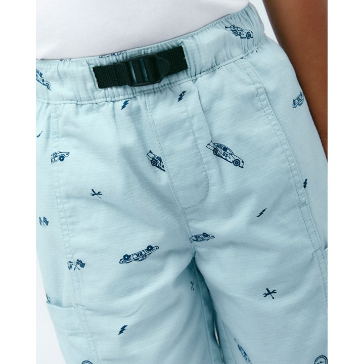 Bermuda Niño Piero Print Celeste Royal