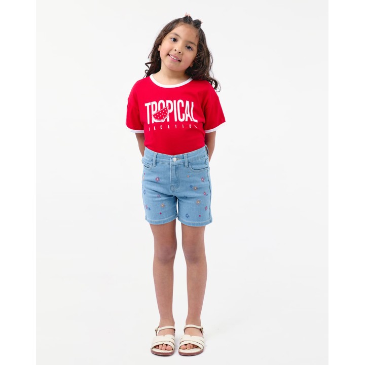 Short Denim Niña Indira Light Wash