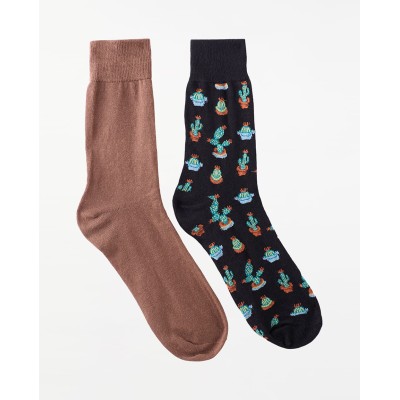 Calcetines Pack x 2 Hombre Formal Marrón