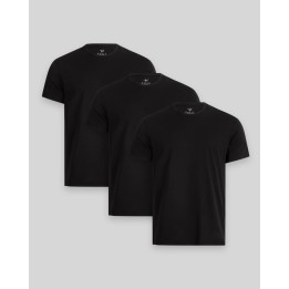 Pack de 3 polos Hombre Cuello Redondo Negro
