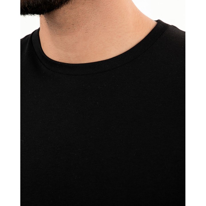 Pack de 3 polos Hombre Cuello Redondo Negro