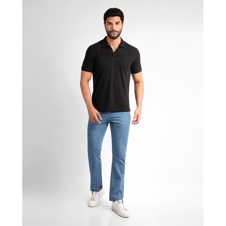Polo Cuello Camisa Hombre Renato Negro