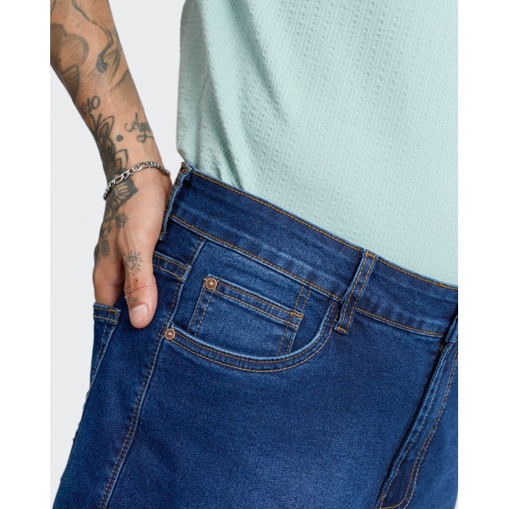 Jean Hombre Bruno Azul Oscuro