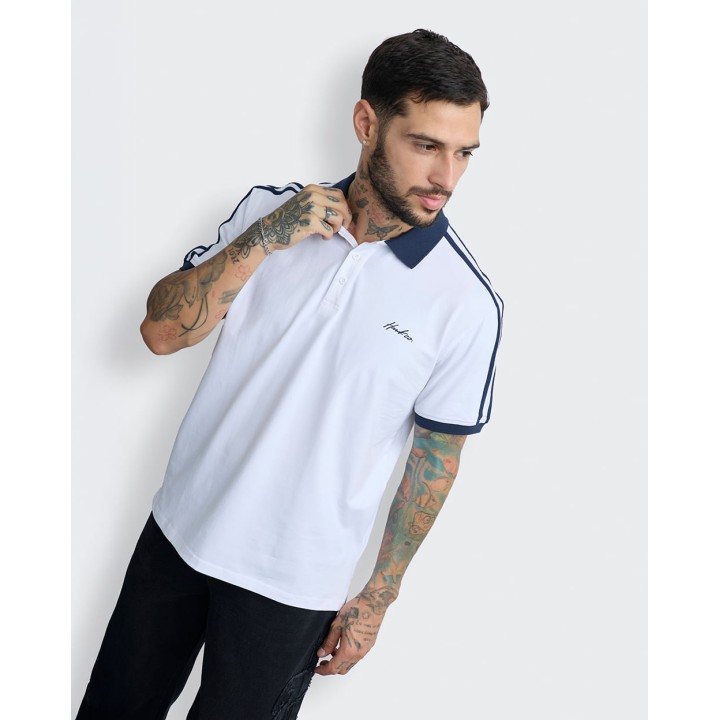Polo Cuello Camisa Hombre Dasso Blanco