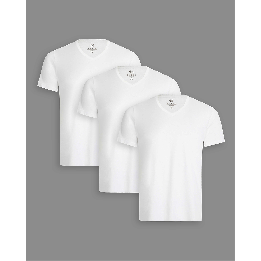 Pack de 3 polos Hombre Cuello V Blanco