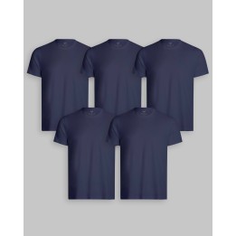 Pack de 5 polos Cuello Redondo Azul Oxford
