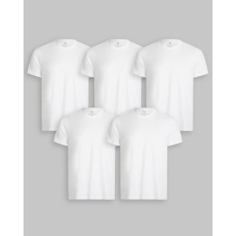 Pack de 5 polos Cuello Redondo Blanco