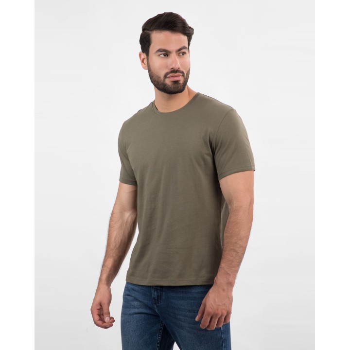Pack de 3 polos Hombre Cuello Redondo Blanco / Gris Poly / Verde Militar