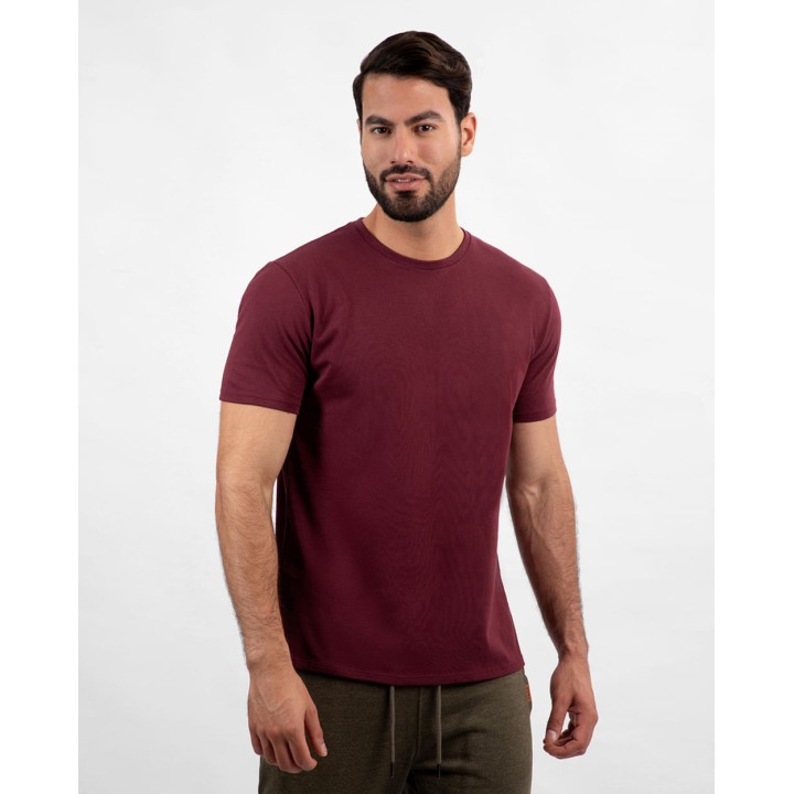 Pack de 3 polos Hombre Cuello Redondo Blanco / Gris Poly / Guinda Sombra