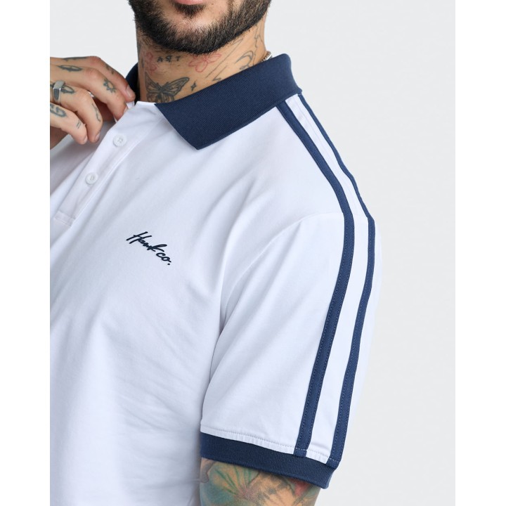 Polo Cuello Camisa Hombre Dasso Blanco