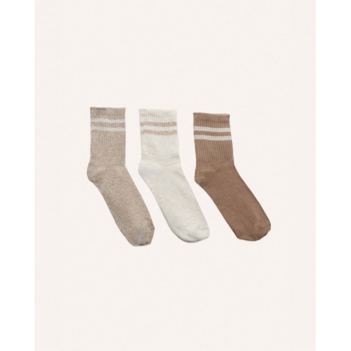 Calcetines Pack x 3 Mujer Belinda Coco/Coco Melange/Beige