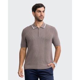 Polo Cuello Camisa Hombre Bryan Marrón Claro