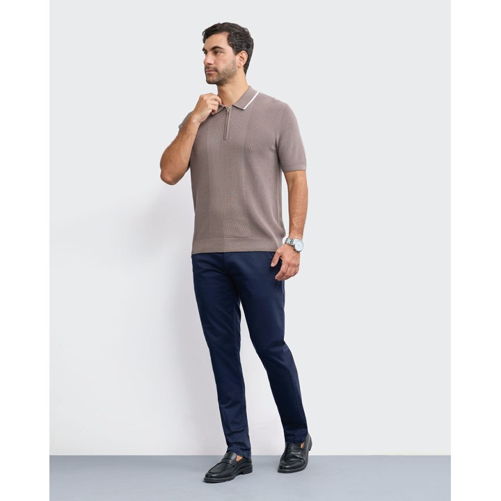 Polo Cuello Camisa Hombre Bryan Marrón Claro