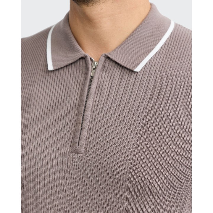 Polo Cuello Camisa Hombre Bryan Marrón Claro