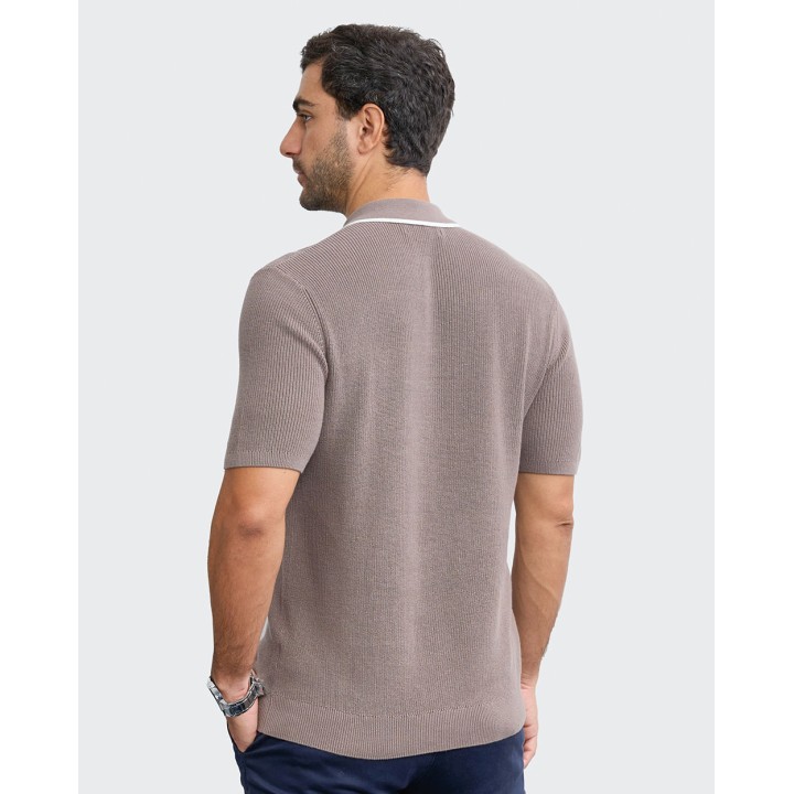 Polo Cuello Camisa Hombre Bryan Marrón Claro
