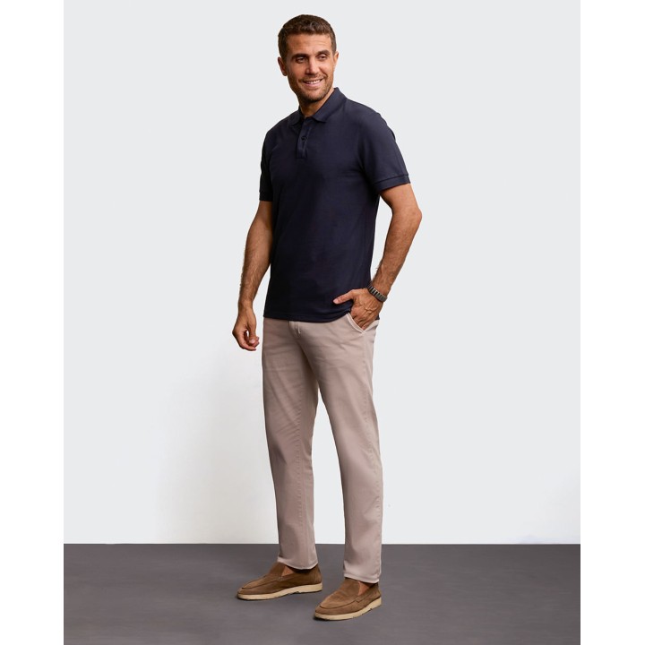 Polo Cuello Camisa Hombre Anthony Azul Oxford