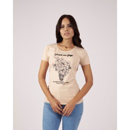Polo Mujer Romina Beige Botánico