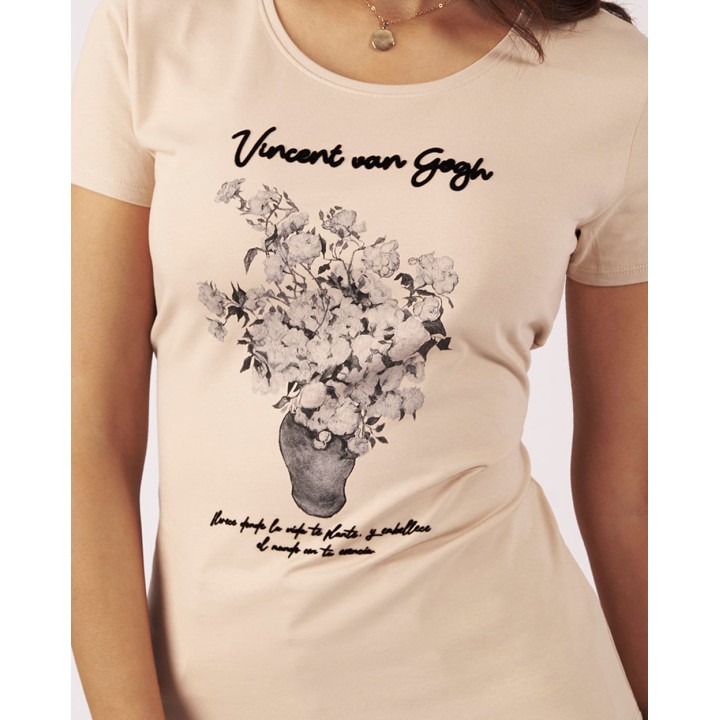 Polo Mujer Romina Beige Botánico