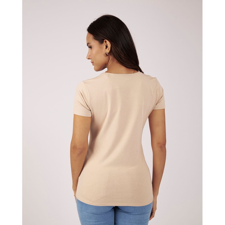 Polo Mujer Romina Beige Botánico