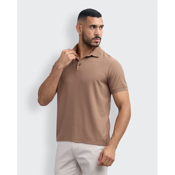 Polo Cuello Camisa Hombre Tirzo Marron Chocolate