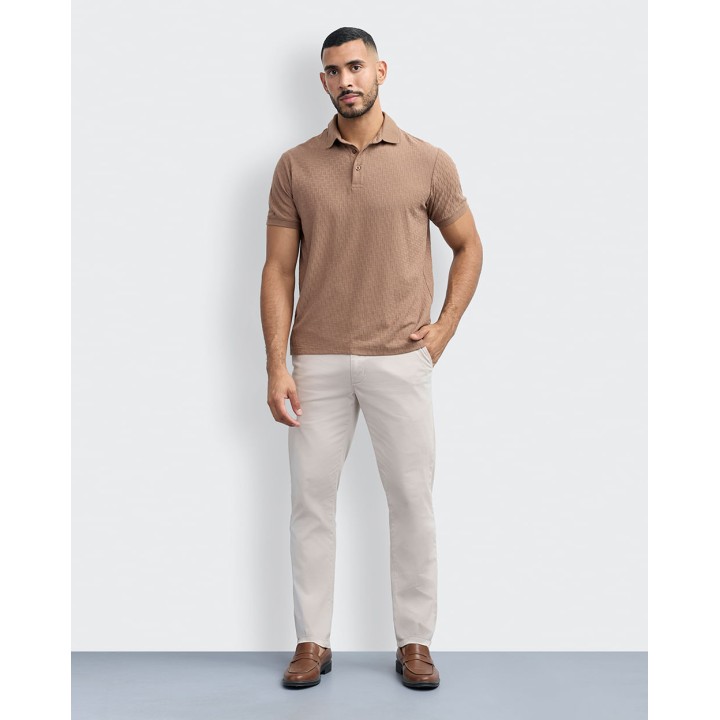 Polo Cuello Camisa Hombre Tirzo Marron Chocolate