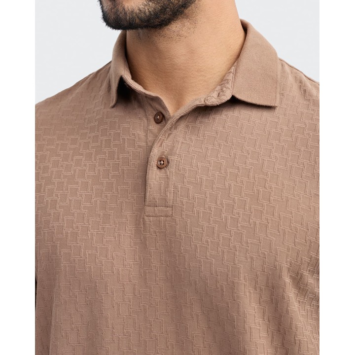 Polo Cuello Camisa Hombre Tirzo Marron Chocolate