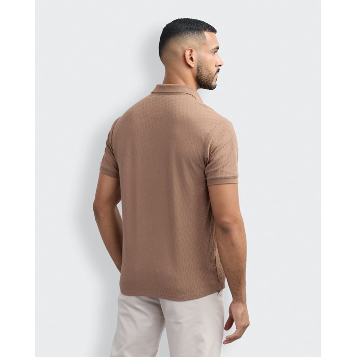 Polo Cuello Camisa Hombre Tirzo Marron Chocolate