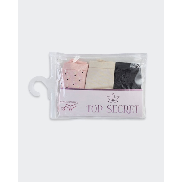 Trusa Pack x 3 Mujer Xenia Beige/Rosa Pastel/Negro
