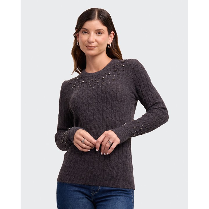 Chompa Mujer Sophia Gris Iron