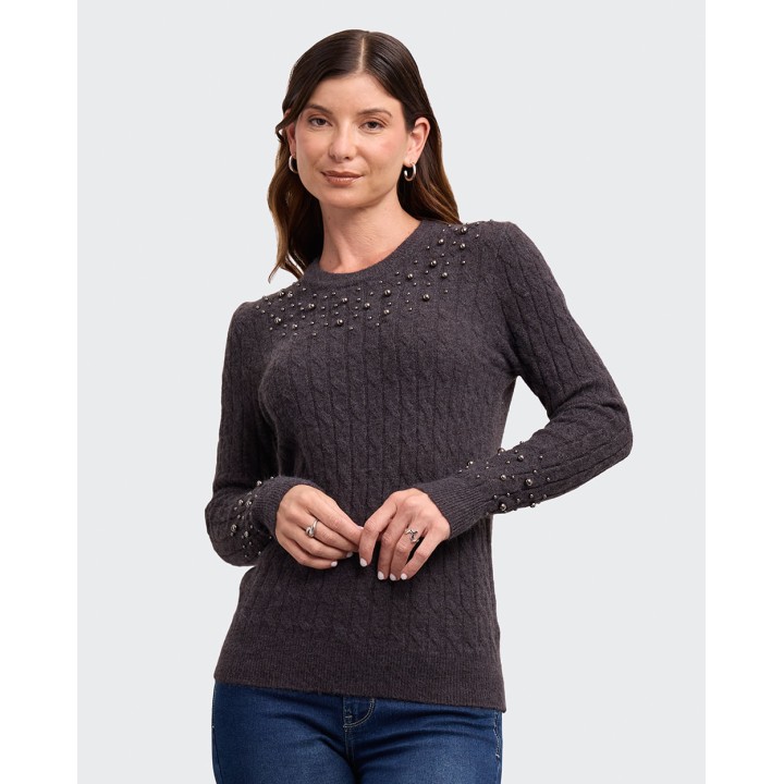 Chompa Mujer Sophia Gris Iron