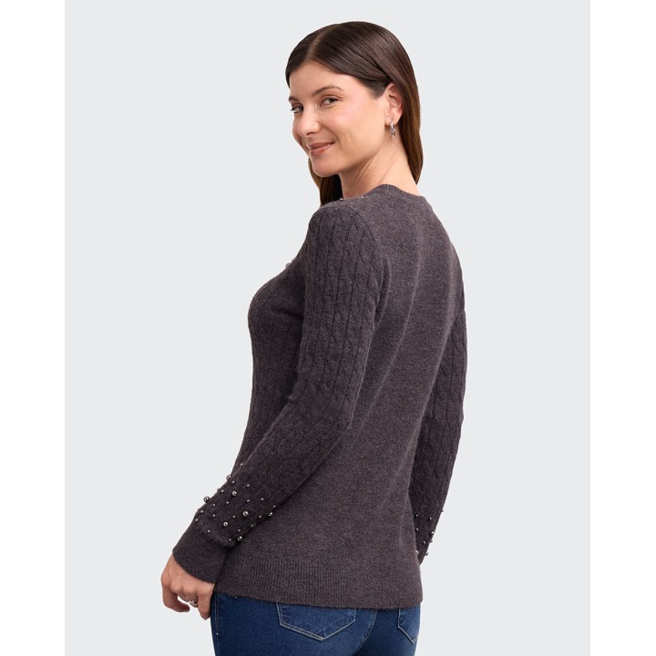 Chompa Mujer Sophia Gris Iron