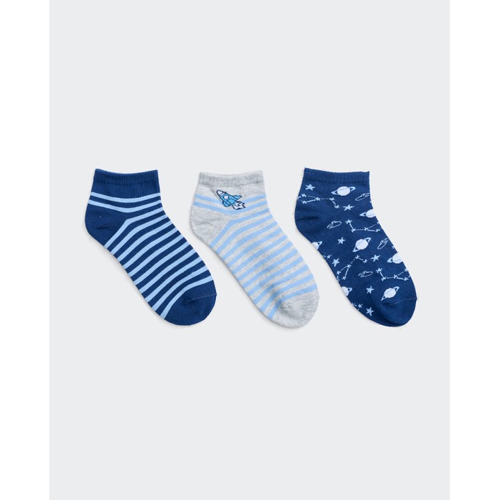 Calcetines Pack x 3 Niño Milcar Melange/Celeste/Azul