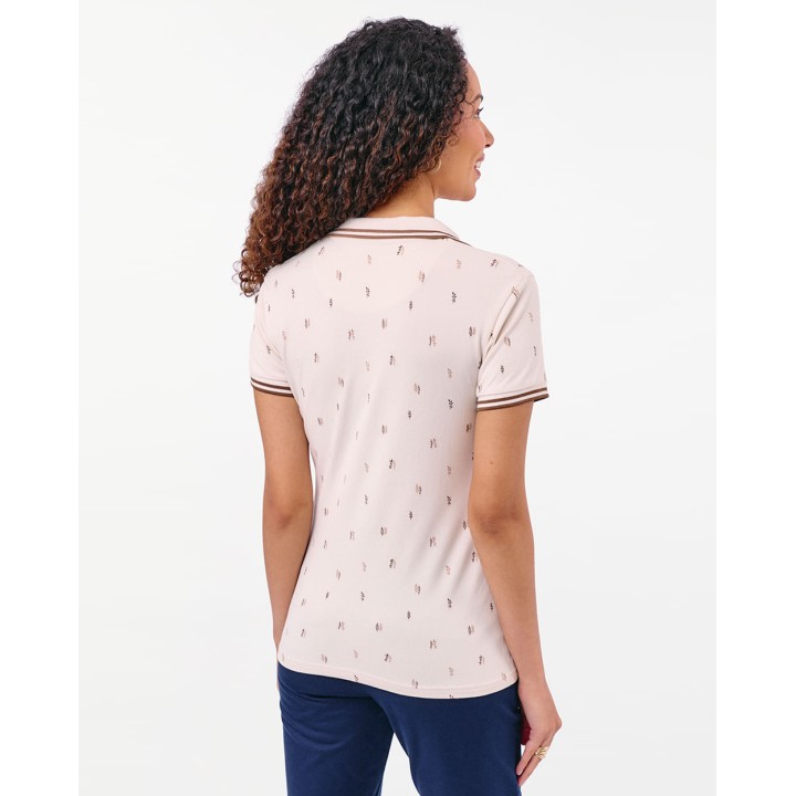Polo Cuello Camisa Mujer Leah Beige Crema