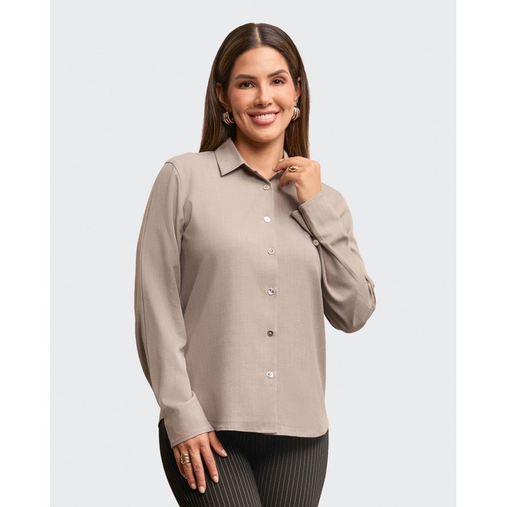 Blusa Mujer Janice Beige Safari