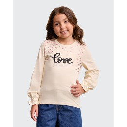 Polo Niña Mariamanda Crema Pastel