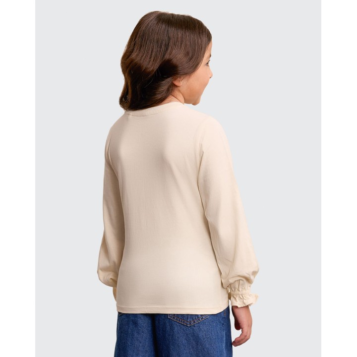 Polo Niña Mariamanda Crema Pastel