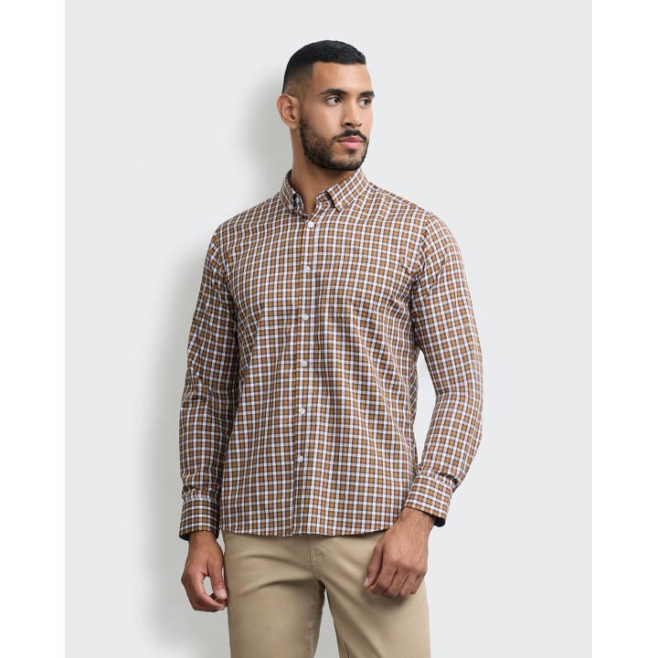 Camisa Hombre Piedro Camel Pardo