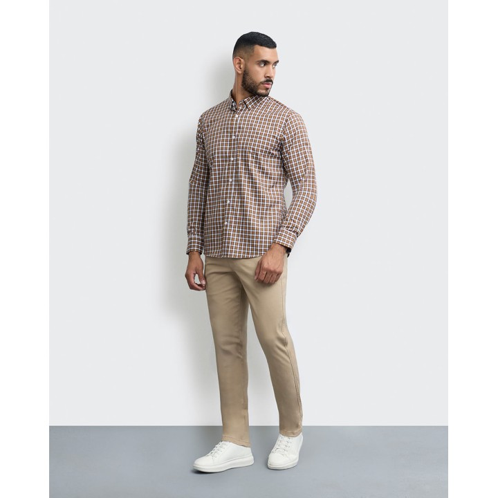 Camisa Hombre Piedro Camel Pardo