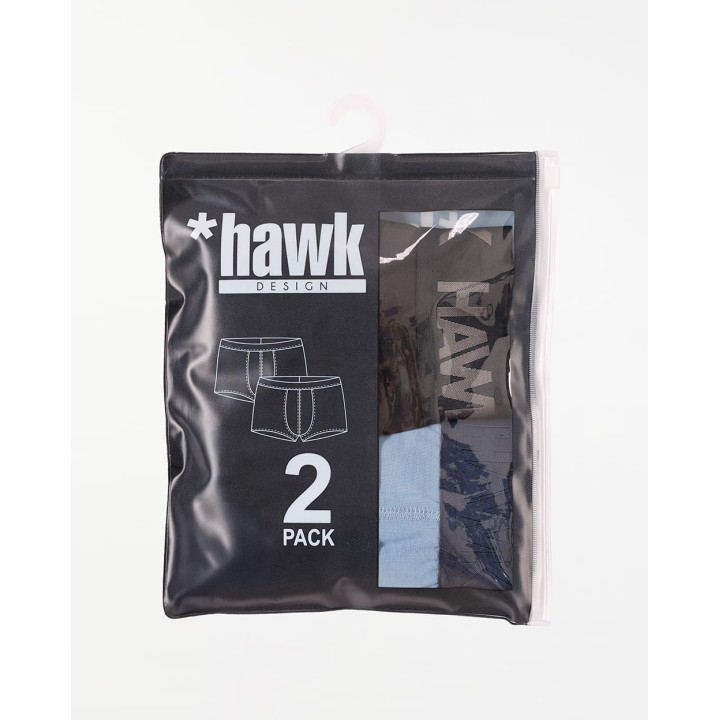 Boxer Pack x 2 Hombre Rocco Negro/Celeste