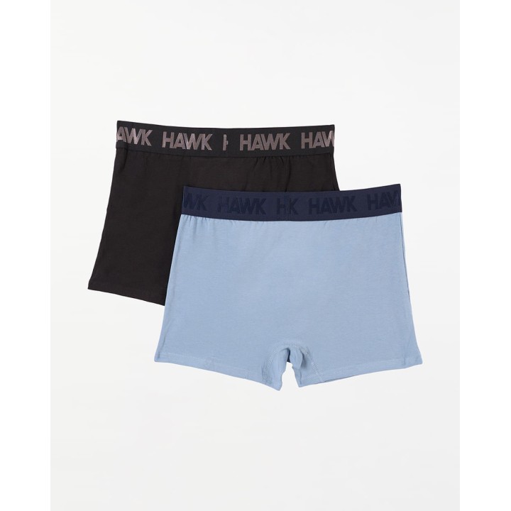 Boxer Pack x 2 Hombre Rocco Negro/Celeste