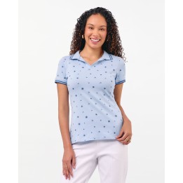 Polo Cuello Camisa Mujer Leah Celeste Lavanda