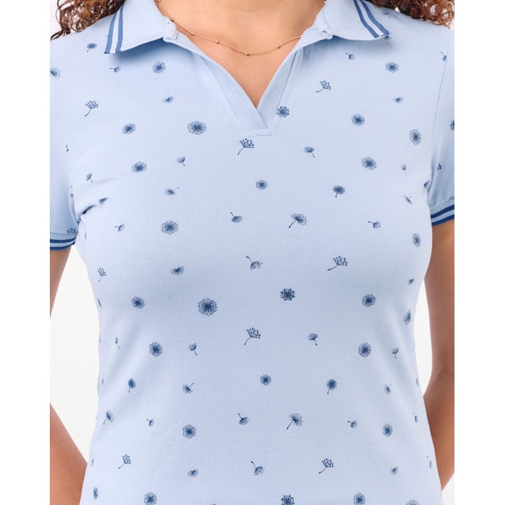 Polo Cuello Camisa Mujer Leah Celeste Lavanda