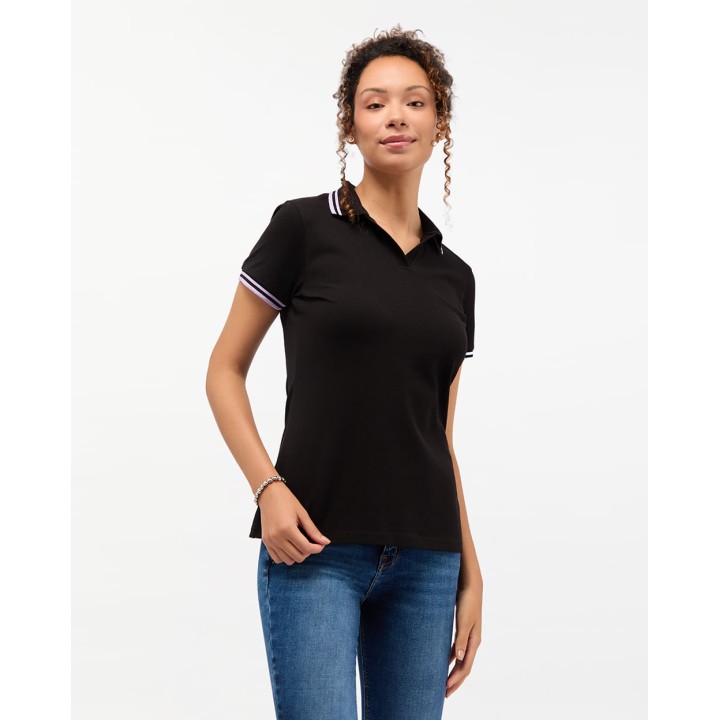 Polo Cuello Camisa Mujer Marena Negro
