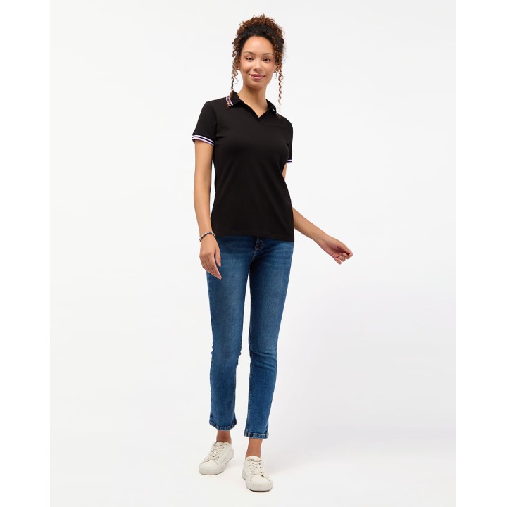 Polo Cuello Camisa Mujer Marena Negro