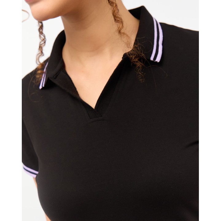 Polo Cuello Camisa Mujer Marena Negro